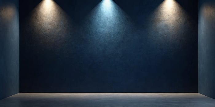 Minimalistic abstract background for product presentation Light on a dark blue wall. photo