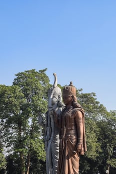 Big statue of Lord Sita Ram near Delhi International airport, Delhi, India, Lord Ram and Sita big statue touching sky at main highway Mahipalpur, Delhi photo