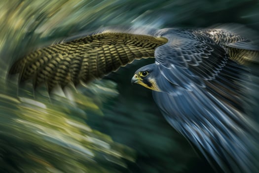Bird Flying Through Air with Wings Spread Background photo