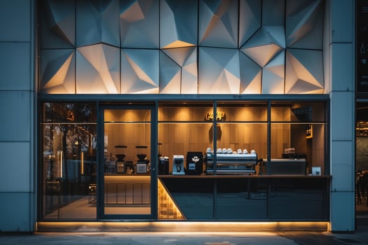 Coffee Shop with a Modern Design Background photo