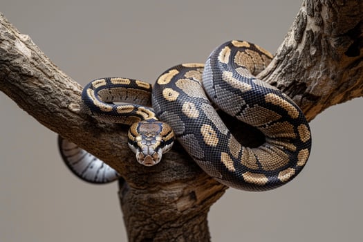 Ball Python Sitting on a Branch Background photo