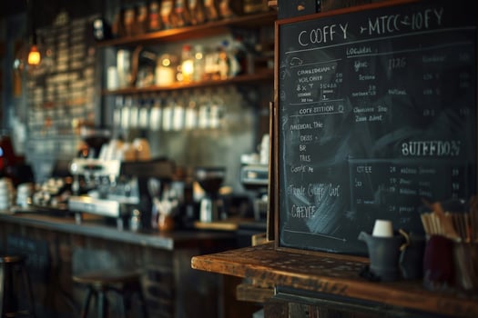 Coffee Shop Menu on the Blackboard photo