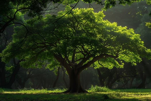 Large Tree in Lush Green Forest photo