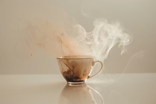Cup of Coffee with Smoke Coming out of It Background photo