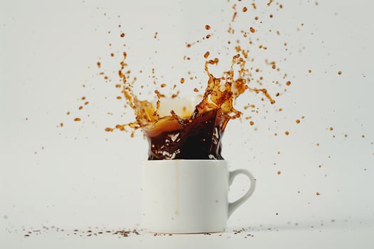 Cup of Coffee with Splashes of Liquid Background photo