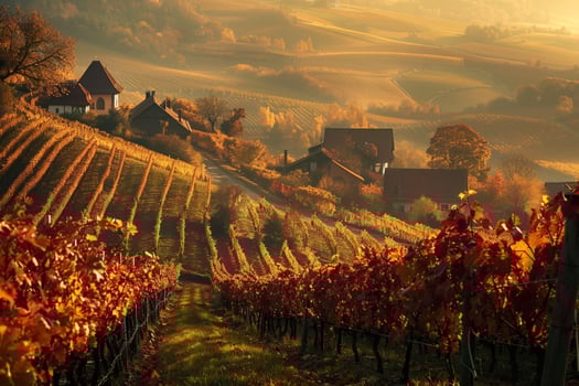 autumn in the vineyard background photo