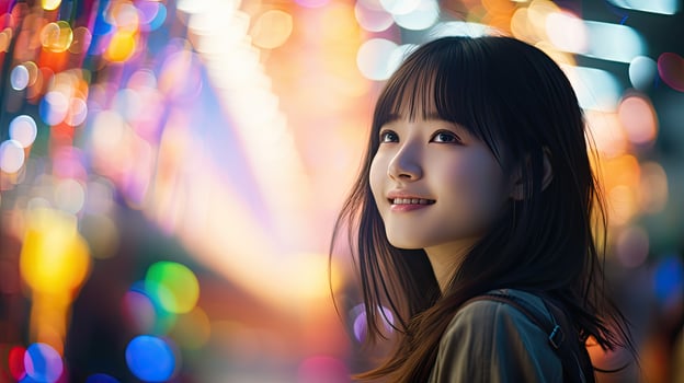 Woman Standing in Bright Light photo