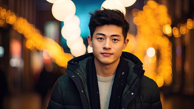 Man in Black Jacket in Front of Building photo