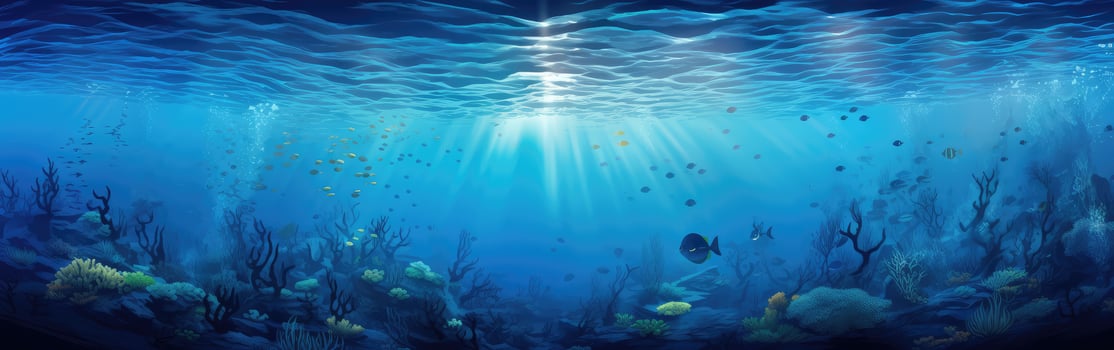 Underwater Scene With Fish and Corals photo