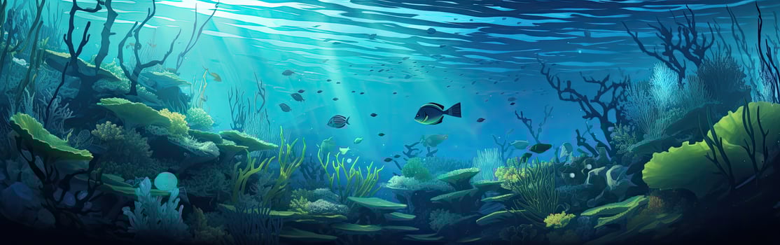 Underwater Scene Painting With Fish photo