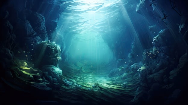 Submerged Cave With Shaft of Light photo
