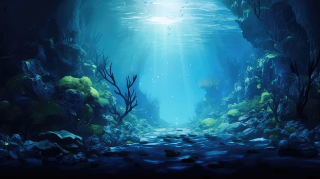 Sunlight Filtering Through Underwater Scene photo