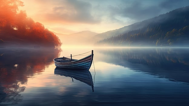 Boat on Lake Under Cloudy Sky photo