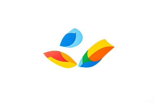 Abstract Colorful Shapes on White Background photo