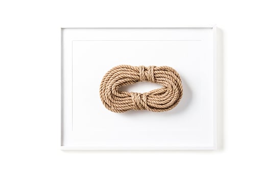 Close-up of a Rope Coil in a White Frame photo