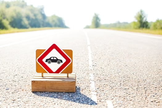 No Cars Allowed Road Sign on Asphalt Road photo