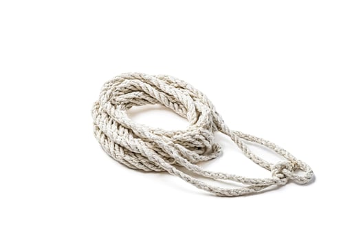 White rope isolated on white background photo