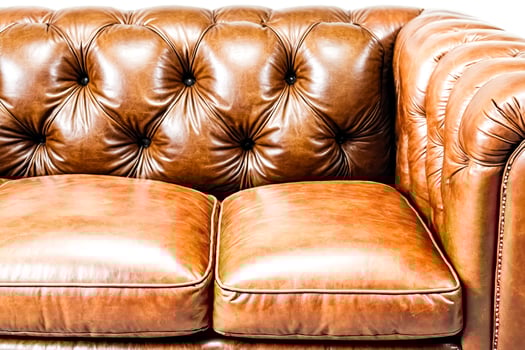 Brown Leather Sofa Close-Up photo