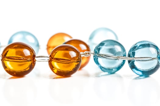 Amber and Blue Glass Beads photo
