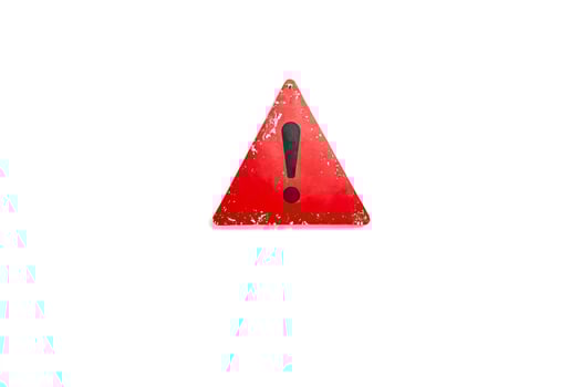 Red Warning Sign with Exclamation Mark photo