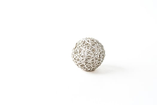 White Wicker Ball on White Background photo