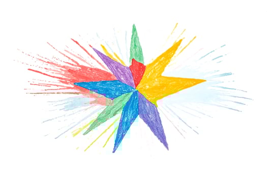 Colorful Starburst Watercolor Painting photo