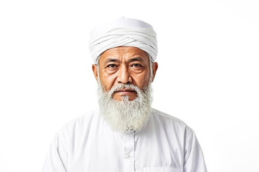 Portrait of a senior man with a white beard and turban photo