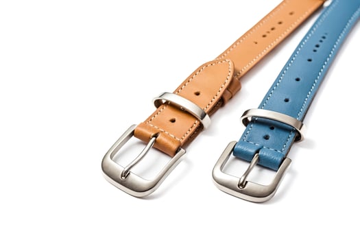 Two Leather Belts with Silver Buckles photo