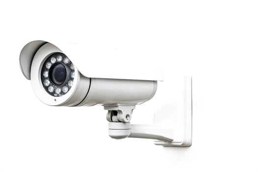 White Security Camera on a White Wall photo