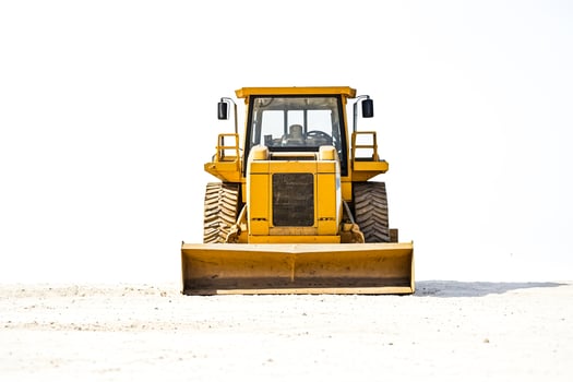 Yellow Bulldozer on White Background photo