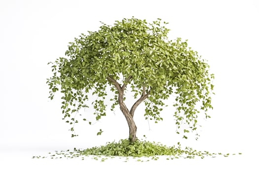 Lush Green Tree Isolated on White Background photo