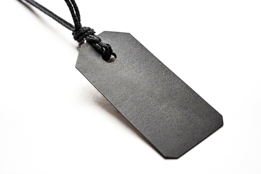 Blank Black Tag with String photo