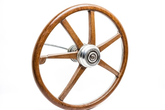 Antique Wooden Steering Wheel photo