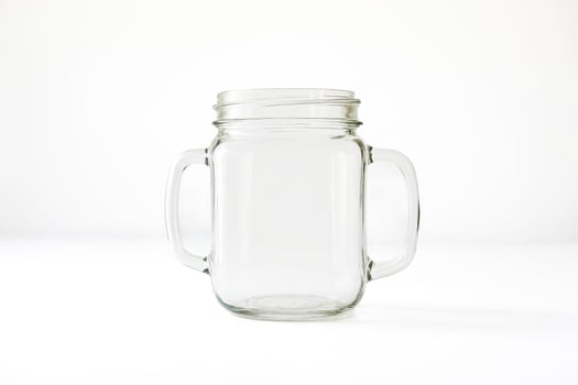 Empty Glass Mason Jar with Handles photo