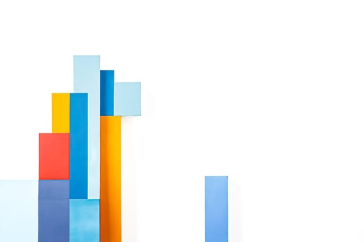 Colorful Geometric Shapes on a White Background photo