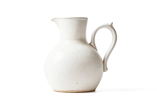 White Ceramic Jug with Handle photo