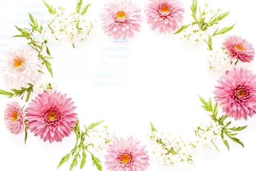 Pink and White Floral Frame photo