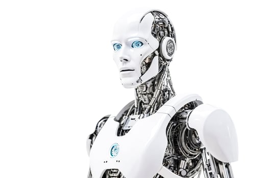 Close-up of a Futuristic Robot's Face photo