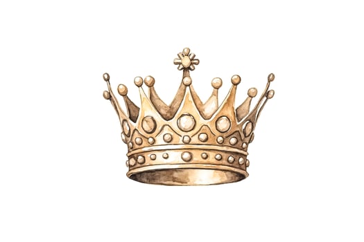 Watercolor Golden Crown Illustration photo