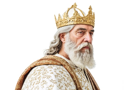 Majestic King with Golden Crown and White Beard photo