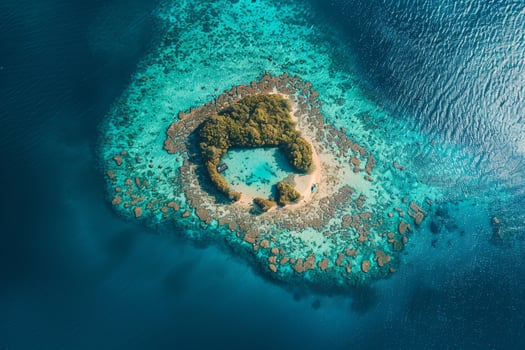 An Aerial View of a Small Island Surrounded by Water Background photo