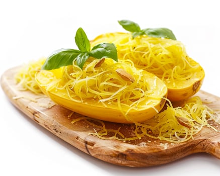 two halves of spaghetti squash photo