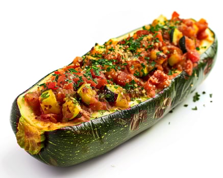 a zucchini stuffed with meat and vegetables background photo