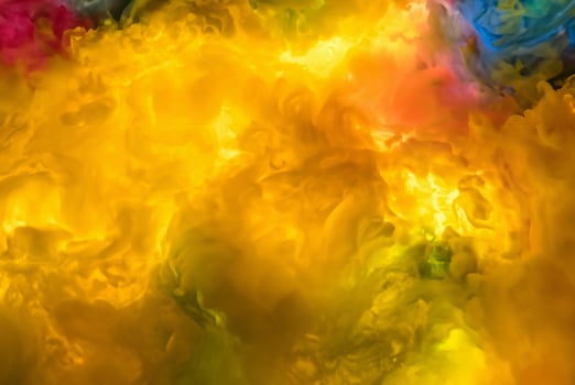 Colorful Ink Splash in Water, Red, Blue, Yellow, and Green Abstract Background photo