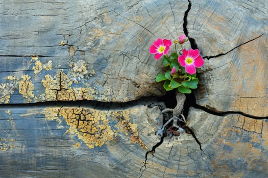 Flower Emerging From Trees Crack photo
