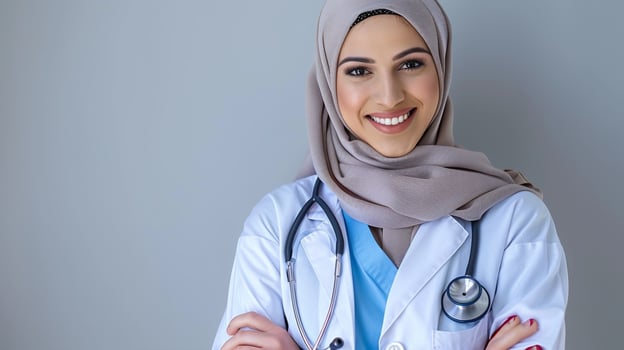 Portrait of arabiyan female doctor is smiling photo