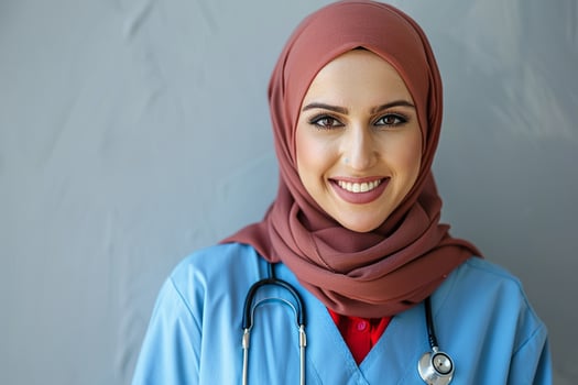 Portrait of arabiyan female doctor is smiling photo