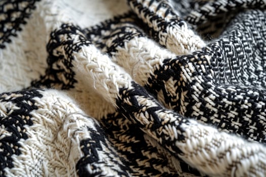 Close Up of Black and White Blanket photo