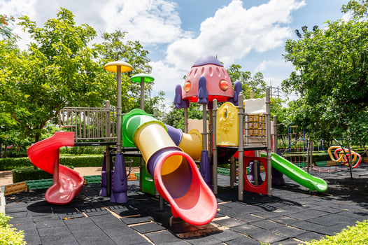 Colorful outdoor playground in park photo