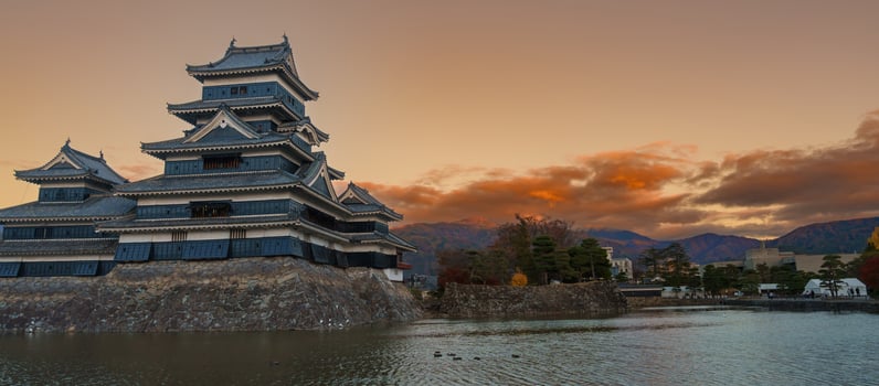 Matsumoto Castle or Crow Castle in Autumn, is one of Japanese premier historic castles in easthern Honshu. Landmark and popular for tourists attraction in Matsumoto city, Nagano Prefecture, Japan photo